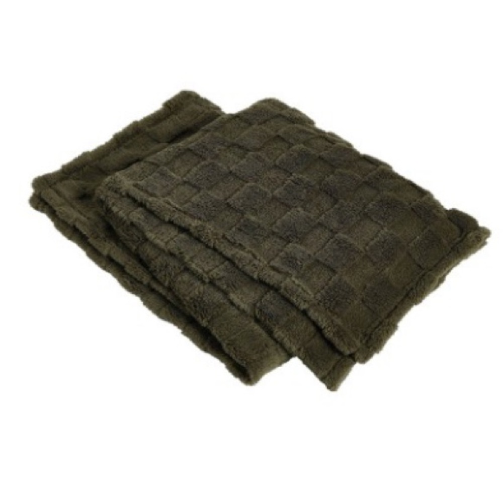 MAKERS COLLECTIVE NWT teen checkerboard throw blanket -army green -50x60